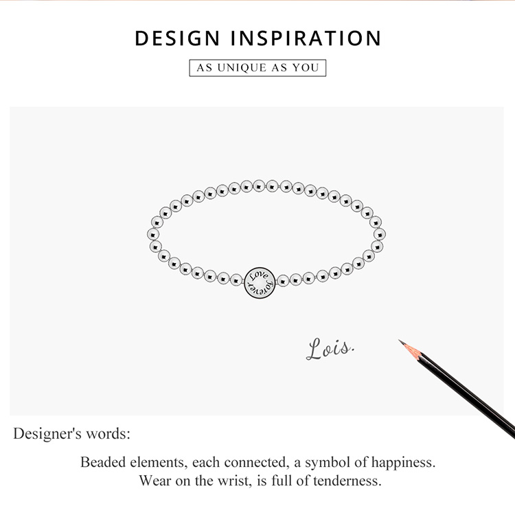 925 Sterling Silver Bead Chain Love Lock Bracelet – detail 14