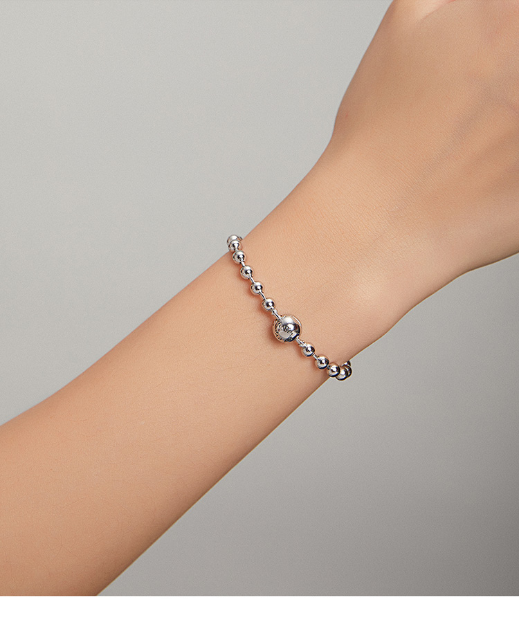 925 Sterling Silver Bead Chain Love Lock Bracelet – detail 18