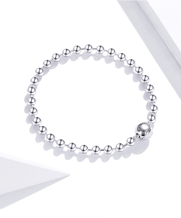 925 Sterling Silver Bead Chain Love Lock Bracelet – detail 15