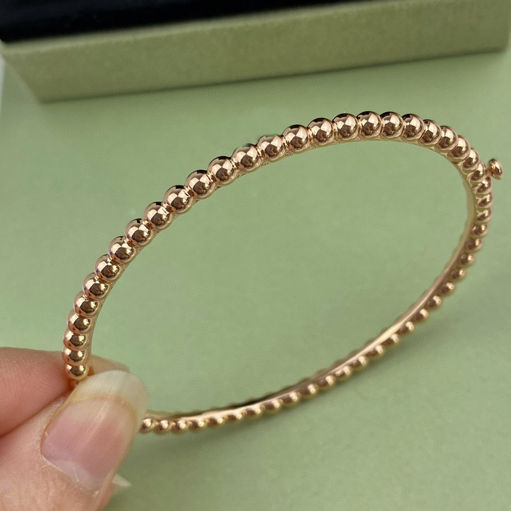Pearl Bead Bangle – Rose Gold, Gold or Silver Tone – detail 11
