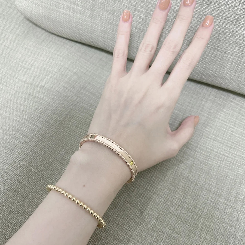 Pearl Bead Bangle – Rose Gold, Gold or Silver Tone – detail 5
