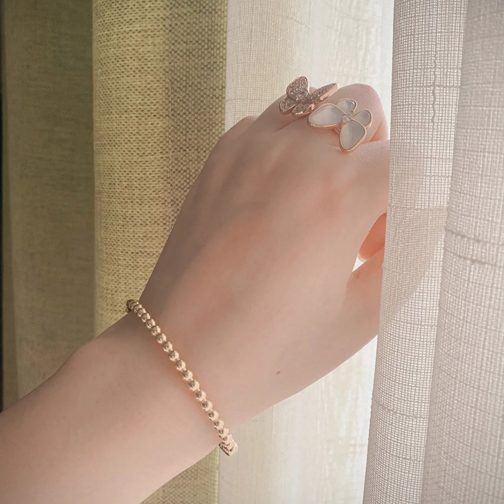 Pearl Bead Bangle – Rose Gold, Gold or Silver Tone – detail 6