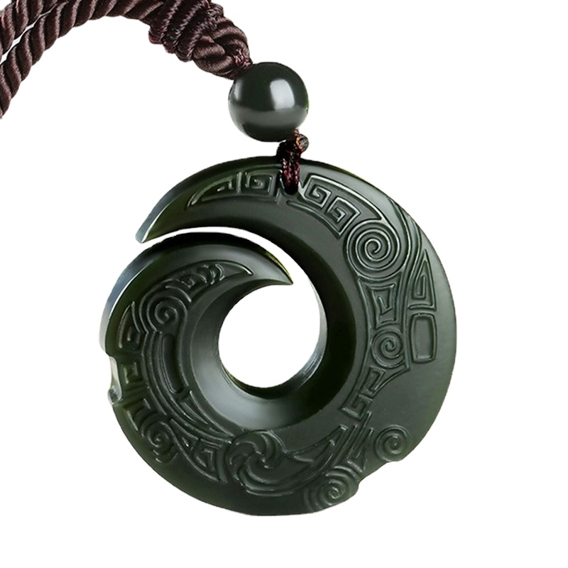 Carved Hetian Jade Pendant Necklace – detail 12