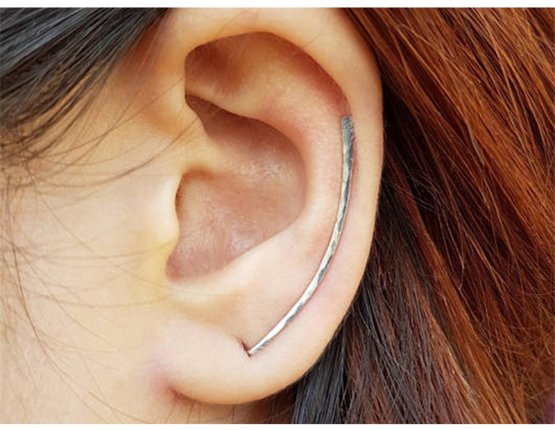 Hammered Ear Climber Earrings – 14K Gold Filled or 925 Silver – detail 12