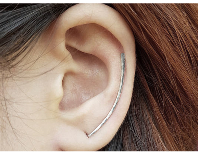 Hammered Ear Climber Earrings – 14K Gold Filled or 925 Silver – detail 11