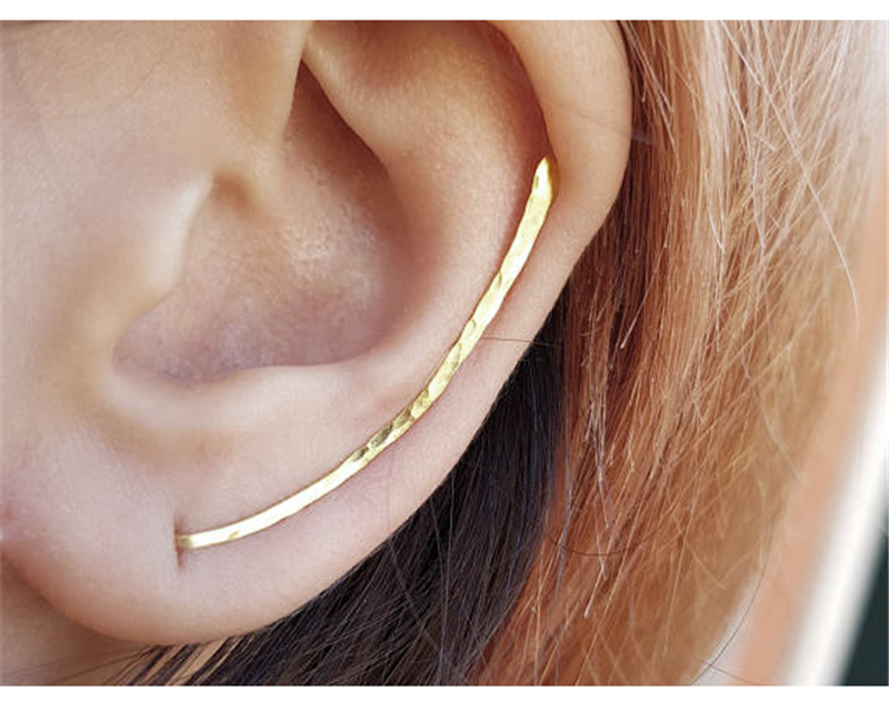 Hammered Ear Climber Earrings – 14K Gold Filled or 925 Silver – detail 9