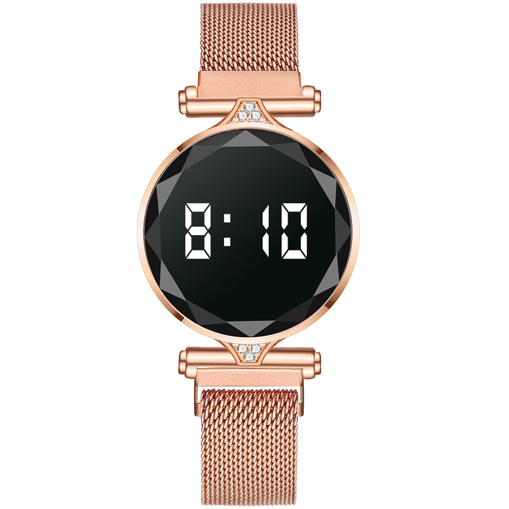 Women's Magnetic LED Digital Watch – Stainless Steel – detail 7