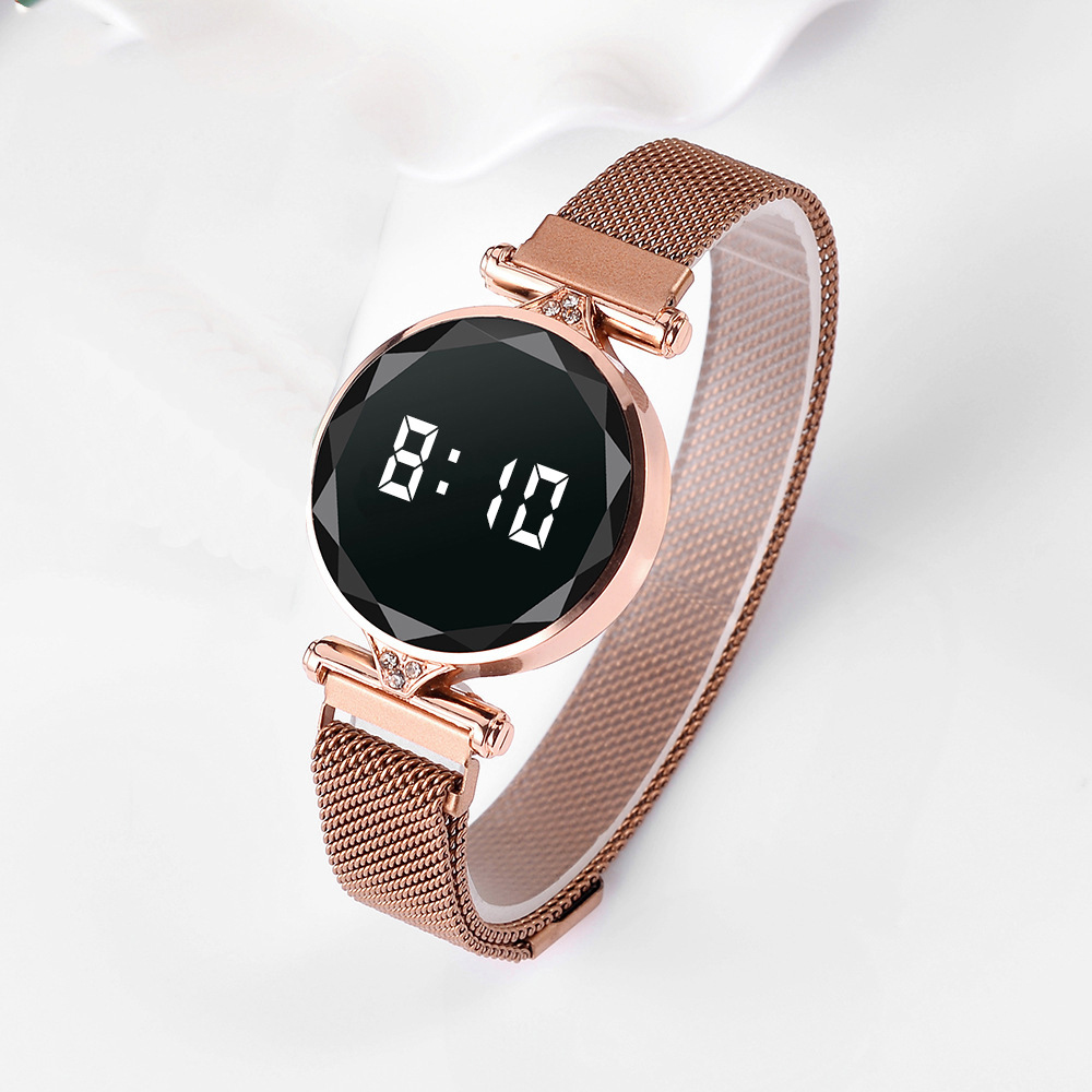 Women's Magnetic LED Digital Watch – Stainless Steel – detail 3