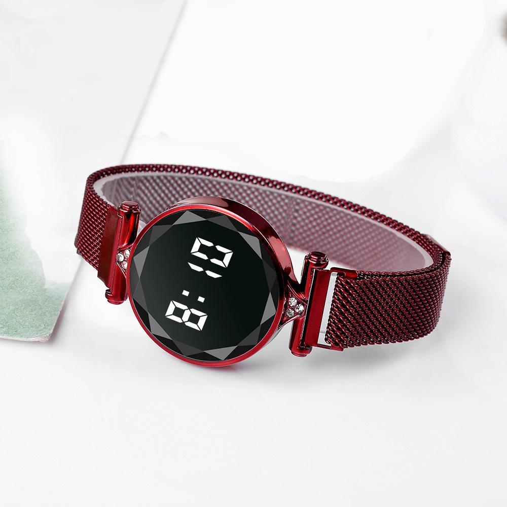 Women's Magnetic LED Digital Watch – Stainless Steel – detail 4