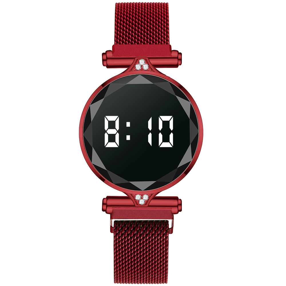 Women's Magnetic LED Digital Watch – Stainless Steel – detail 9
