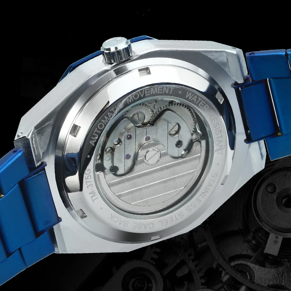Forsining Skeleton Automatic Watch – Steel Strap – detail 8
