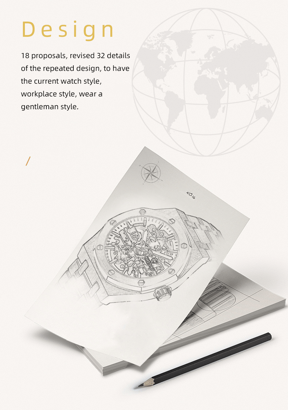 CHENXI Open-Heart Automatic Watch – Steel – detail 2