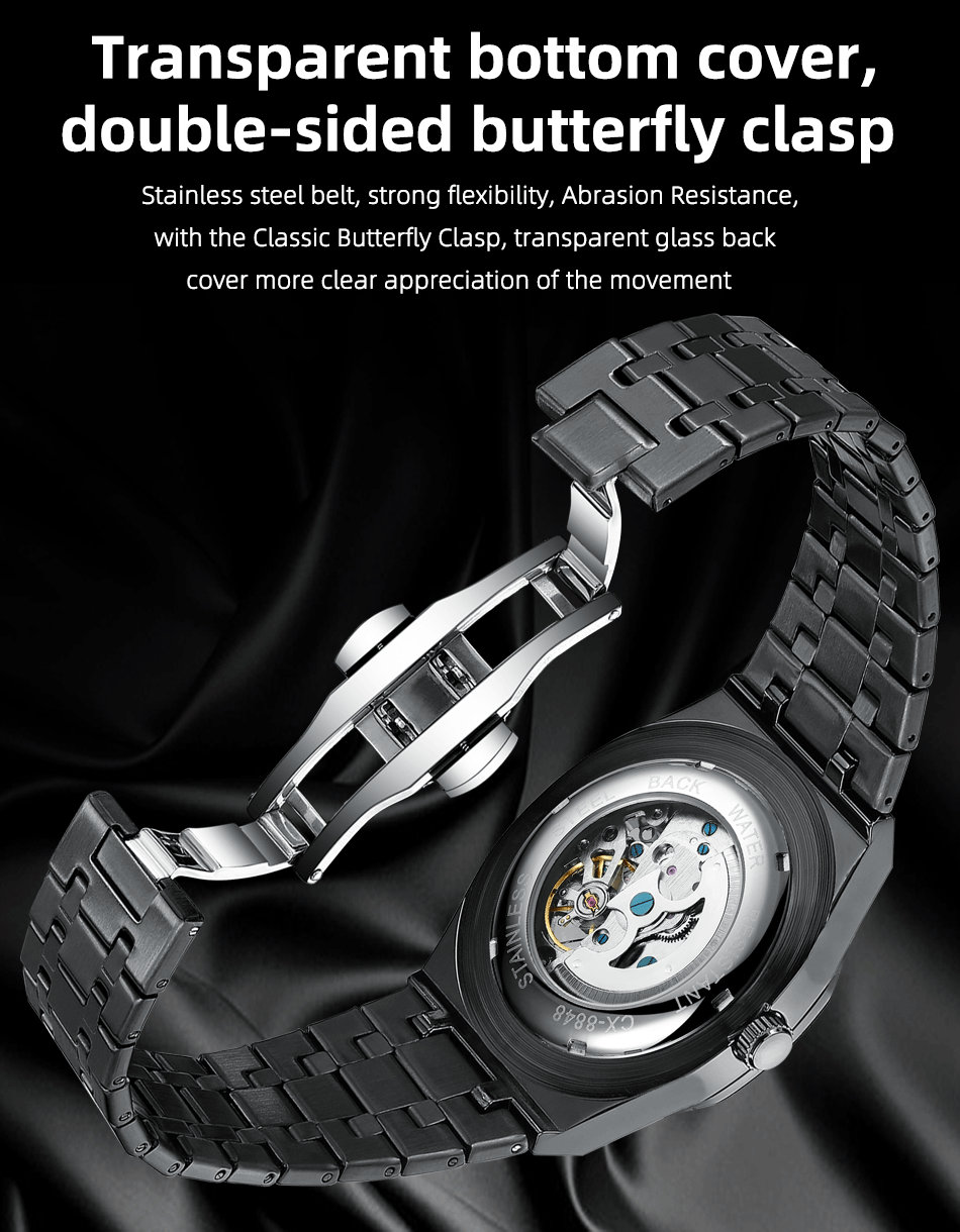CHENXI Open-Heart Automatic Watch – Steel – detail 11