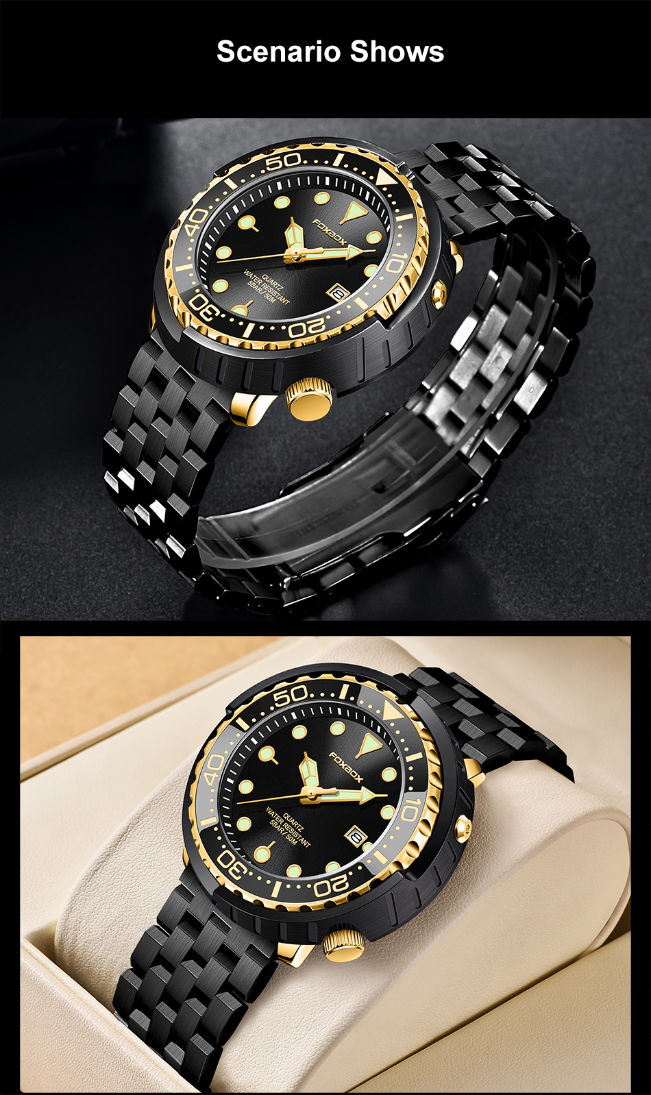 Men's Rotating Bezel Sports Watch – Auto Date, Luminous – detail 2