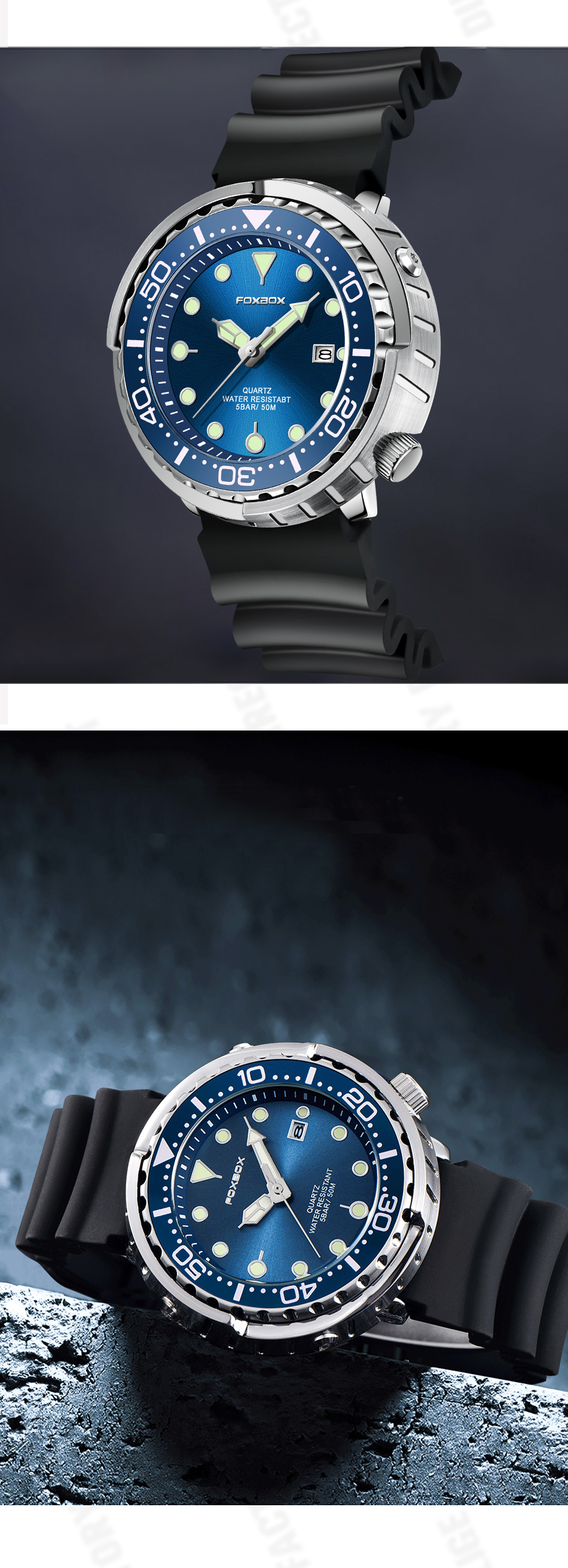 Men's Rotating Bezel Sports Watch – Auto Date, Luminous – detail 5