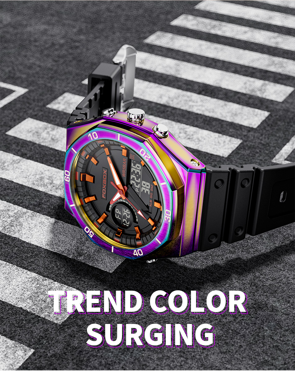 Men's 48 mm Dual Display Silicone Watch – detail 11