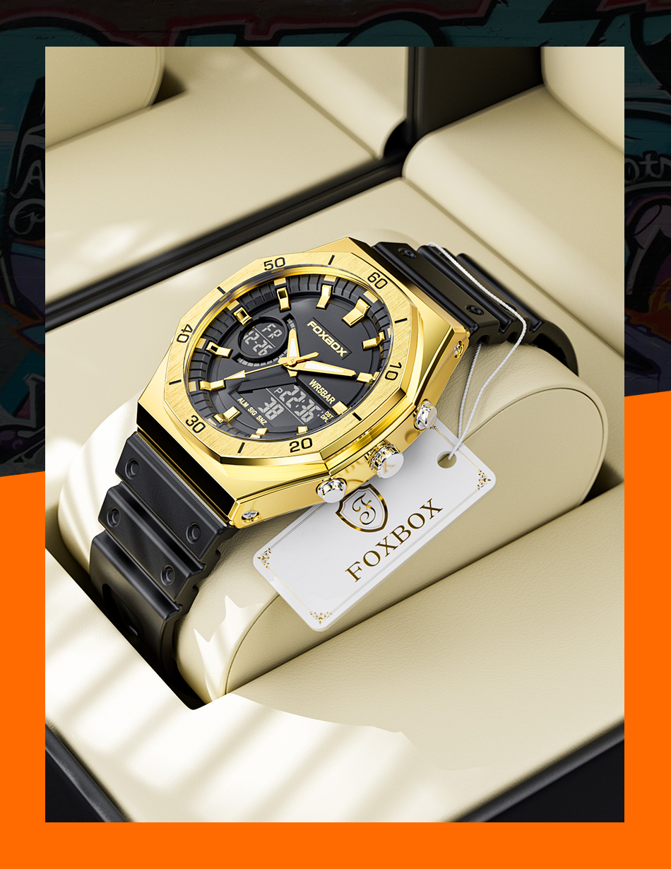 Men's 48 mm Dual Display Silicone Watch – detail 14
