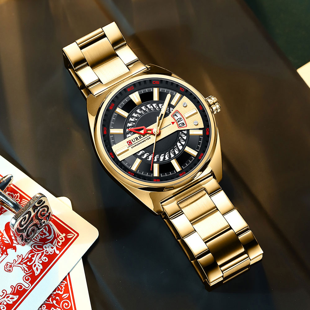 Men's Creative Gold Steel Watch – Luminous – detail 13