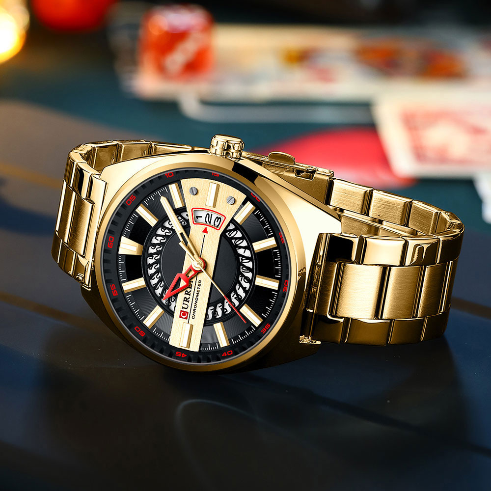 Men's Creative Gold Steel Watch – Luminous – detail 12