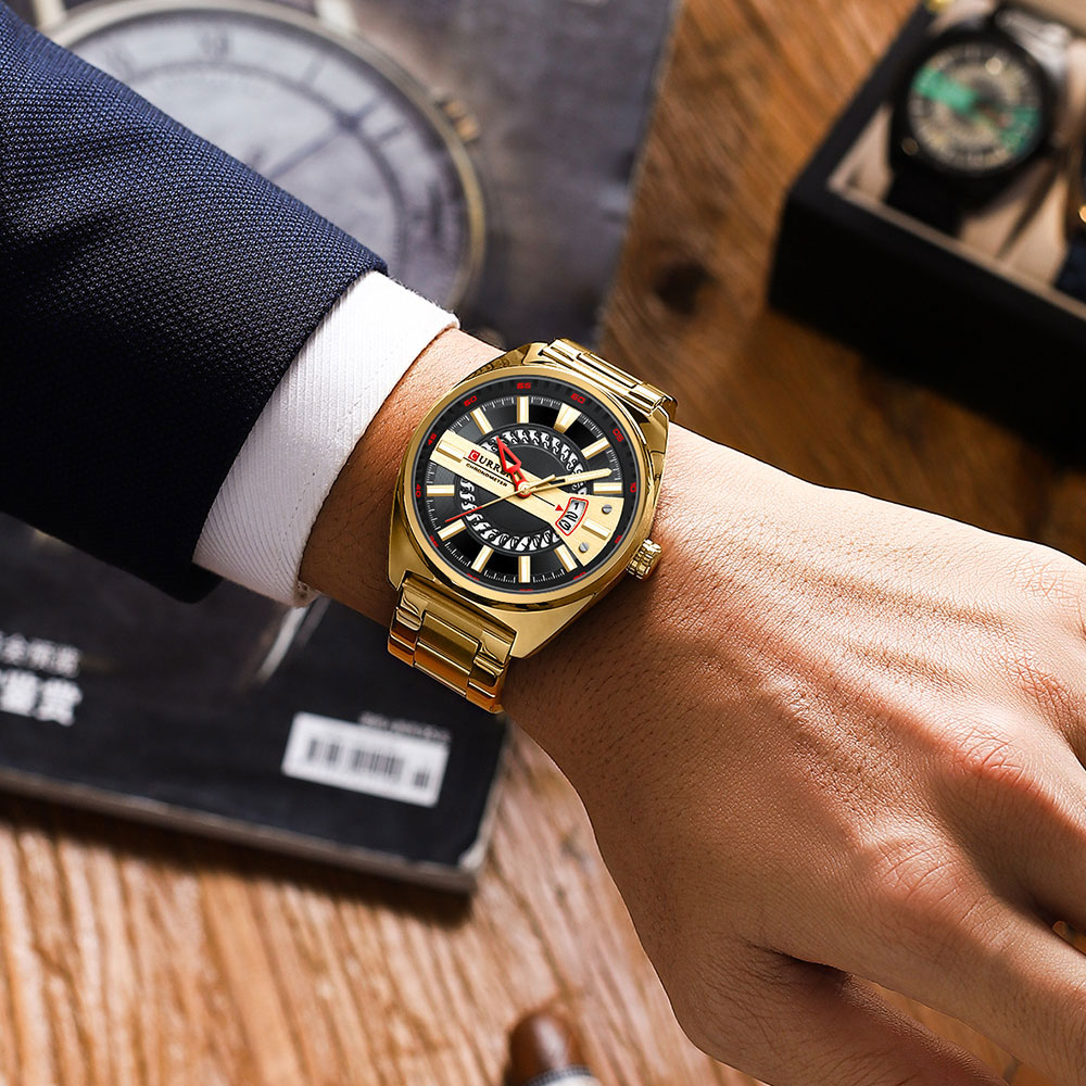 Men's Creative Gold Steel Watch – Luminous – detail 11