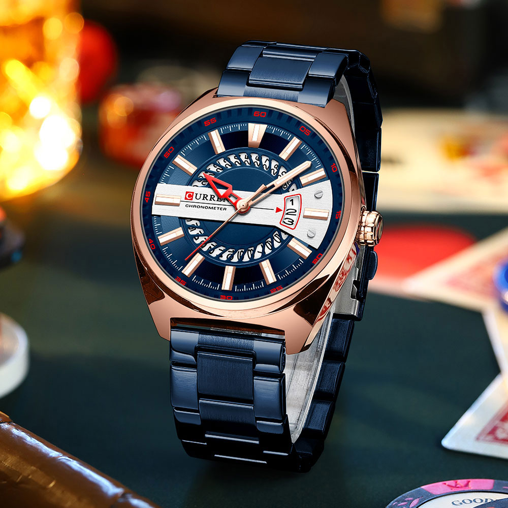Men's Creative Gold Steel Watch – Luminous – detail 9
