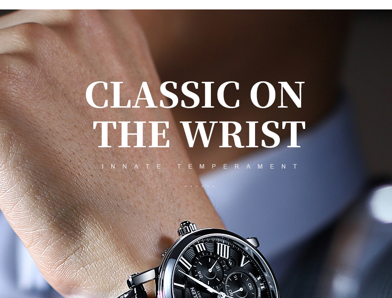 Men's Genuine Leather Chronograph with 24-Hour Display – detail 19
