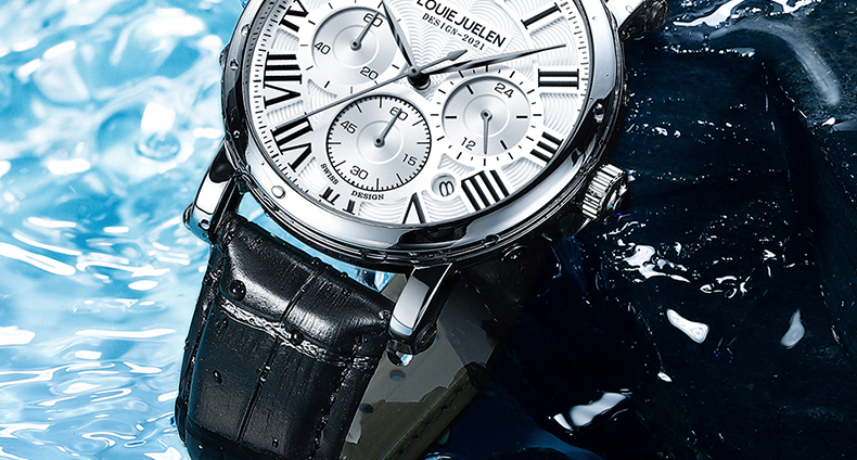 Men's Genuine Leather Chronograph with 24-Hour Display – detail 17