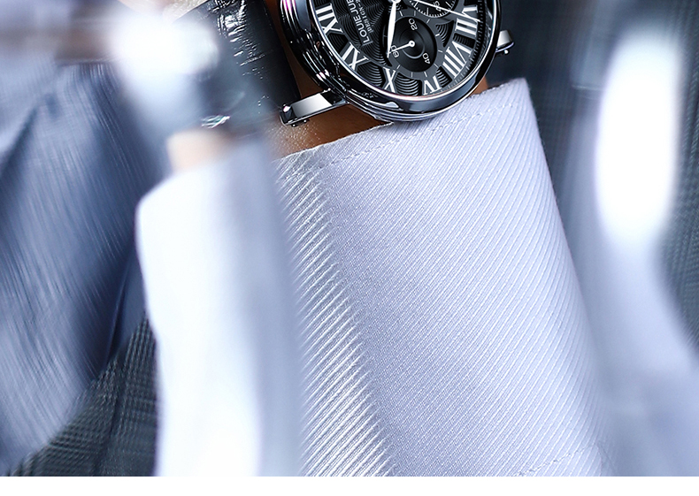 Men's Genuine Leather Chronograph with 24-Hour Display – detail 20