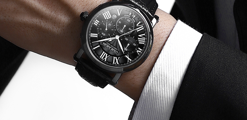 Men's Genuine Leather Chronograph with 24-Hour Display – detail 33