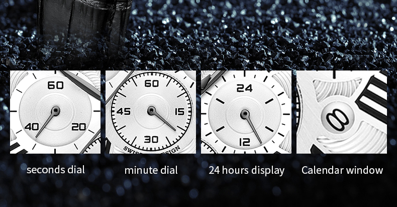 Men's Genuine Leather Chronograph with 24-Hour Display – detail 28