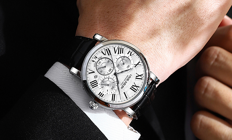 Men's Genuine Leather Chronograph with 24-Hour Display – detail 2