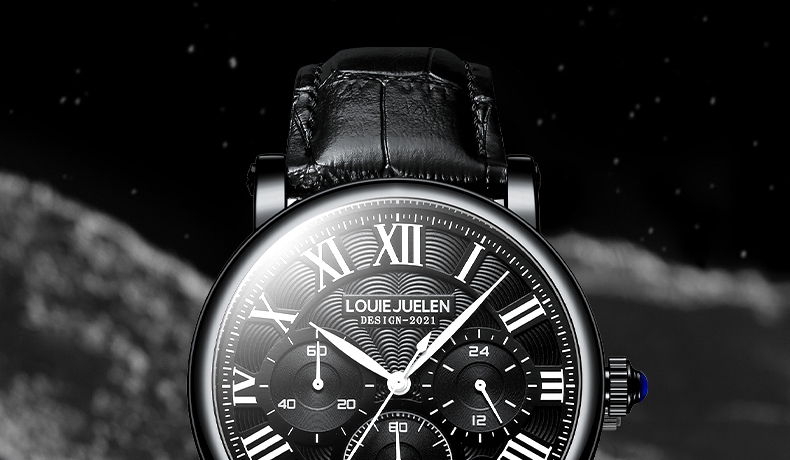 Men's Genuine Leather Chronograph with 24-Hour Display – detail 30