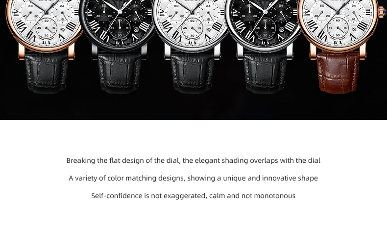 Men's Genuine Leather Chronograph with 24-Hour Display – detail 12