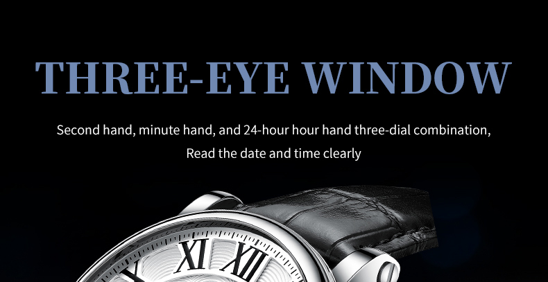 Men's Genuine Leather Chronograph with 24-Hour Display – detail 26