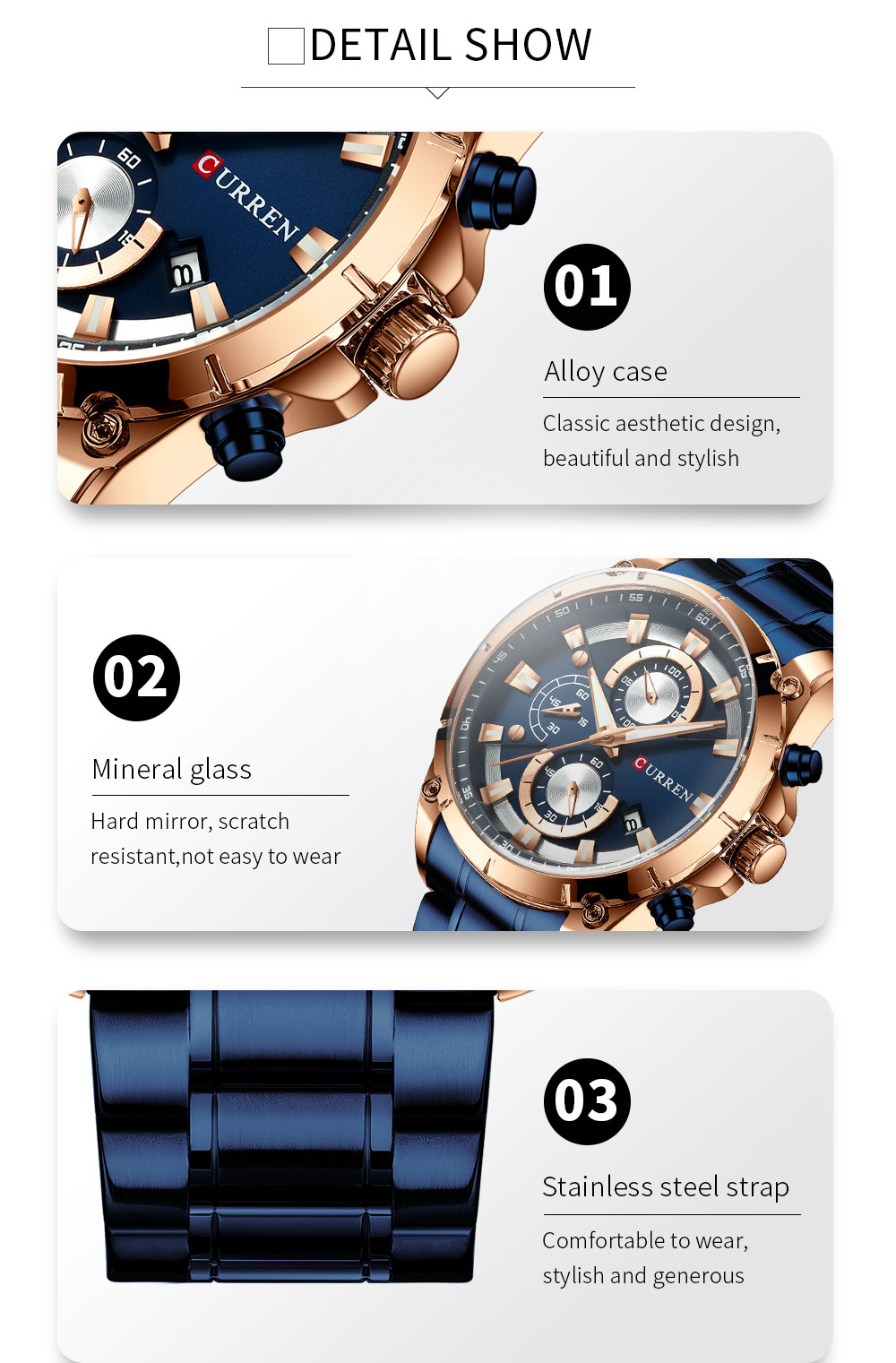 CURREN Men's Gold Chronograph – 47 mm – detail 4